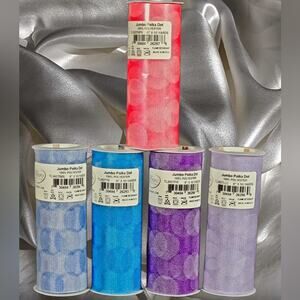 BLACK FRIDAY SALE - EXPO Jumbo Polkadot Tulle Rolls 6" x 10 Yards 2-pack